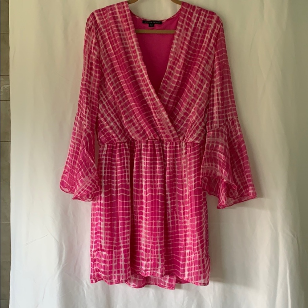 Boston Proper Surplice Tie Dye Dress